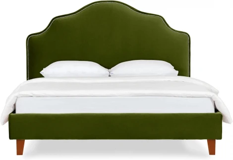 Кровать Queen II Victoria L 1600 ОГОГО (арт.663244), (Ткань/Зеленый)