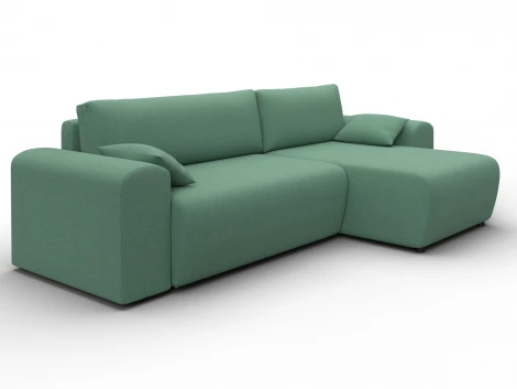 Диван угловой Лига-099 угол универсальный (ДВП,ДСП,ЛДСП,Брус,Фанера/Пластик/Рогожка/Зеленый) Лига Диванов 133696