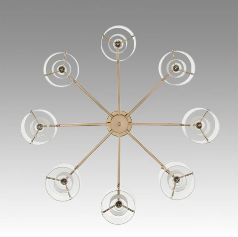 Потолочная люстра на штанге Lumion Verdi 6587/8C золото/прозрачный, металл/стекло E14 8*40W 220V (круглые)