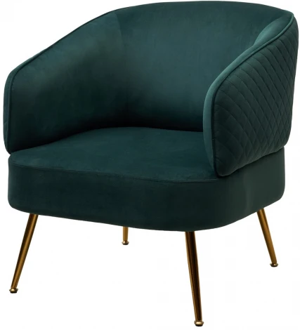 Кресло MUSSELS BLUVEL-78 Зеленый, велюр / золотой каркас M-City 629M04945