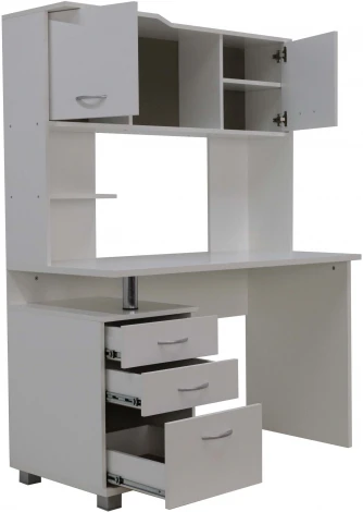 Стол компьютерный Ивару МАКСИМ-1, Белый Шёлк