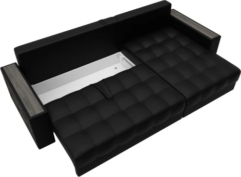 Диван угловой с декором и полкой Лига-050 НПБ Лига Диванов (Экокожа) арт.128605