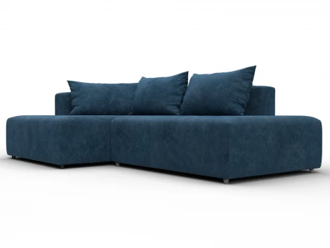 Диван угловой Лига-103 НПБ угол левый (ДСП,Брус,Фанера,Велюр/Синий) Лига Диванов 134826L