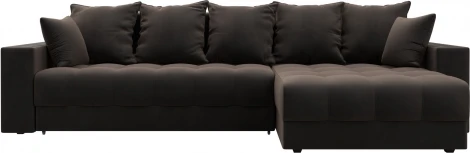 Диван угловой с декором и полкой Лига-050 НПБ Лига Диванов (Велюр) арт.128595