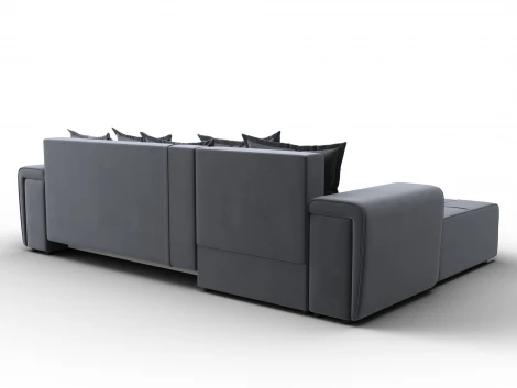 Диван угловой Лига-121 левый угол (ДСП,Брус,Велюр/Серый) Лига Диванов 137348L