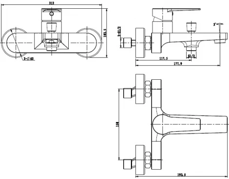 Смеситель Bien Lado BB01011110 для ванны с душем