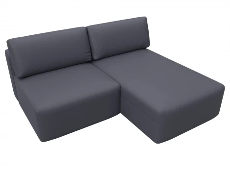 Диван угловой модульный Лига-060 НПБ угол универсальный (ЛДСП,Брус,Фанера/Пластик/Экокожа/Серый) Лига Диванов 130063