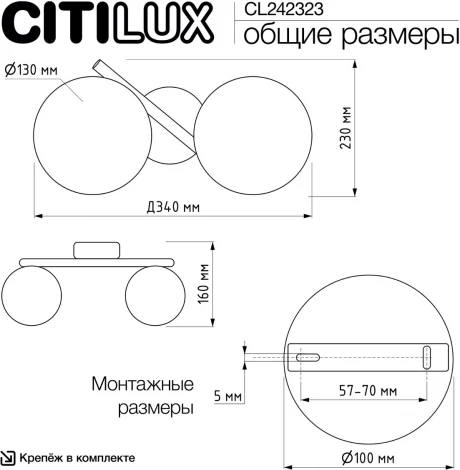 Настенный светильник Citilux Ronny CL242323 (220V, шарики)