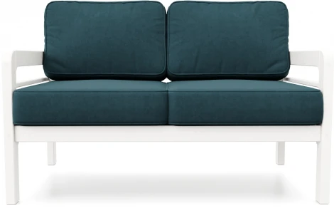 Диван Arsko прямой Бергер М белая эмаль велюр голубой