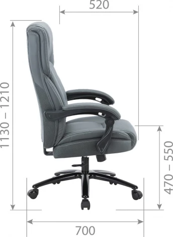 Компьютерное кресло CHAIRMAN CH415 (Металл,Пластик,Экокожа,Ткань/Серый)