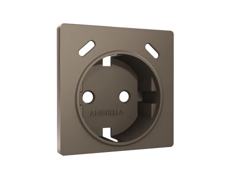 Лицевая панель для электрической розетки с заземлением и шторками 2хUSB Type-C (темная бронза матовый) Ambrella Volt QUANT AP6405