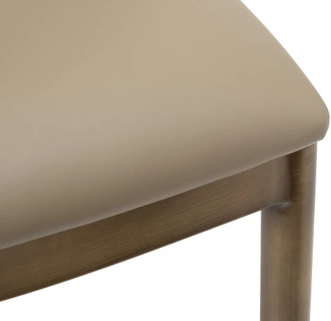 Стул обеденный экокожа бежевый+бронза 47*52*87см Garda Decor арт.163YH-06574