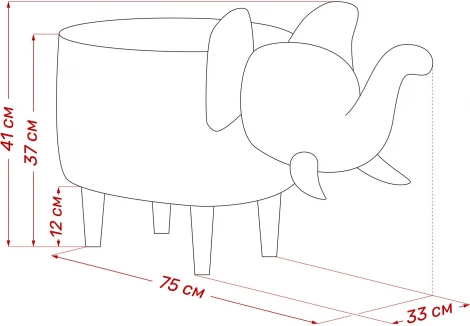 Пуф Leset Slon COMBI (Фанера,Массив дерева,Велюр/Бирюзовый,Белый) арт.2500000127823