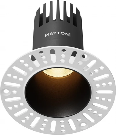 Встраиваемый светильник под гипсокартон Maytoni Dip DL120-10W-2.7K-TRS-B (LED, 220V, круглые)