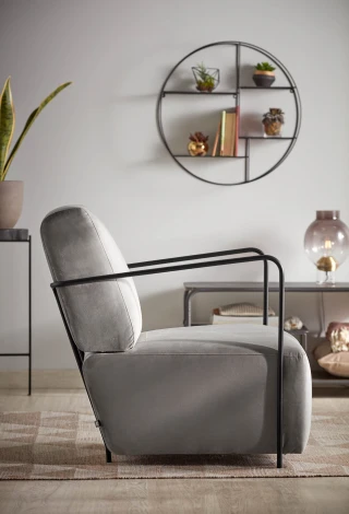 Полка La Forma (ex Julia Grup) Across (Черный/ Металл,Сталь)