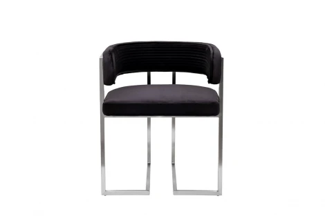 GY-18504 Стул велюр черный/матовый хром 60*55*73см Garda Decor