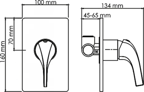 Смеситель Wasserkraft Sauer 7151 С ВНУТРЕННЕЙ ЧАСТЬЮ, для душа