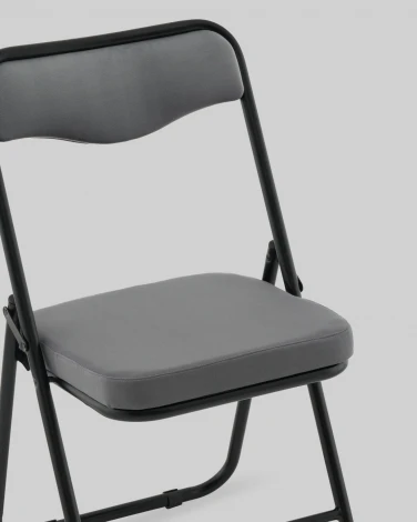 Стул складной Джонни велюр велютто темно-серый каркас черный матовый Stool Group арт.УТ000041387