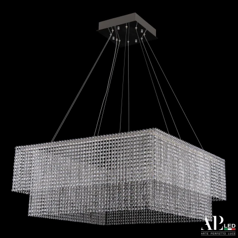 Подвесная люстра светодиодная APL LED Sicilia SH04.86.C.Ni.4000 (220V, хрусталь, на тросе)