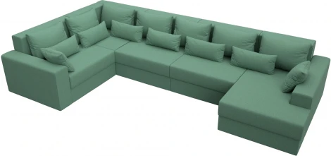 Диван П-образный Майами правый угол (Зеленый/Рогожка) Лига Диванов арт.123253