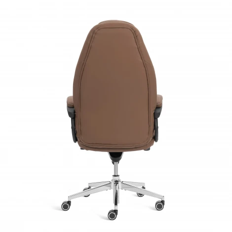 Кресло Босс Люкс/Boss Lux (26) хром Экокожа LUX Classic 18-24, коричневый Tetchair 25933