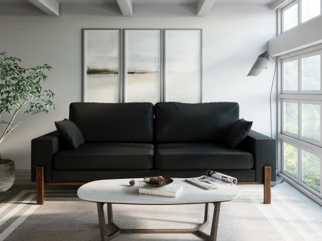 Диван Arsko прямой Хангель экокожа черная