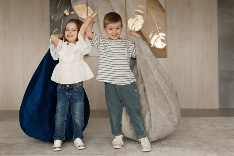 Детское кресло мешок Dreambag Синий Микровельвет L (Классический) 5612801