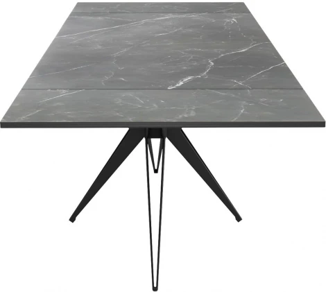 Стол DikLine KW160 мрамор С45 (керамика черная)/опоры черные 00-00071269