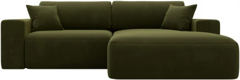 Диван угловой Лига-036 НПБ Классик правый угол (Зеленый/Микровельвет) Лига Диванов арт.121368