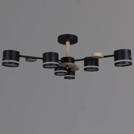 Потолочная люстра на штанге Reluce 68730-0.3-06 GX53 BK+WOOD