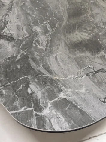 Стол M-City MAGNUS 180 KL-80 Серый мрамор, итальянская керамика / Темно-серый каркас