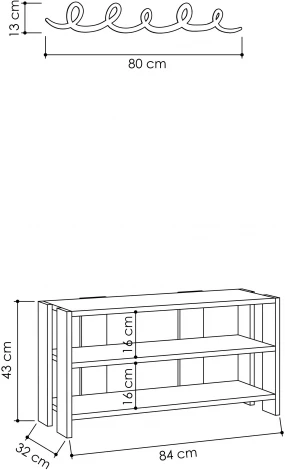 Обувница LEVE с вешалкой для одежды TONO SHOE RACK-HANGER