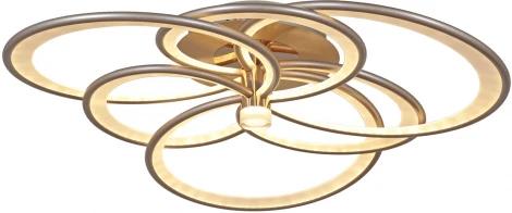 Потолочный светильник светодиодный с пультом и ночным режимом Reluce 09246-0.3-3+3 Champaign silver (Умный дом) (220V)