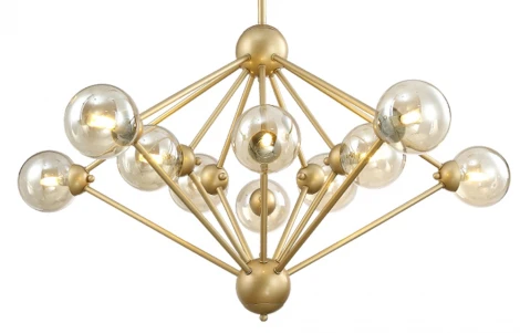 Подвесная люстра Crystal Lux Francisca SP10 GOLD/COGNAC