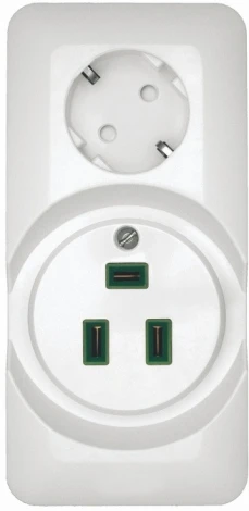 Розетка накладная комбинированная для электроплиты 32А и силовая с заземлением и шторками 16А (белый) Systeme Electric Прима RA32-211R-B