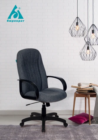 Кресло руководителя Бюрократ T-898AXSN серый 3C1 крестовина пластик