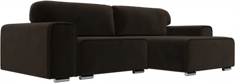 Диван угловой Лига-029 правый угол (Коричневый/Микровельвет) Лига Диванов арт.121919