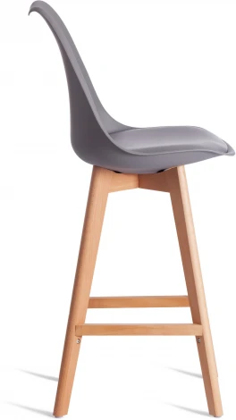 Стул барный TULIP BAR (mod. C1014H-1) (Пластик,Дерево /Серый)