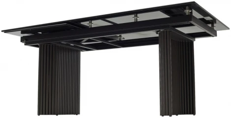 Стол M-City RAGNAR 180 цвет 1697 Коричневая кожа, керамика / Темно-серый каркас