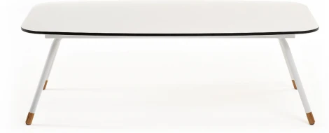 "Верона" журнальный стол из HPL 120х65, H40, каркас белый муар, цвет столешницы "молочный" 4SIS арт.УТ-00008579