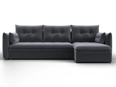 Диван угловой Лига-100 НПБ угол универсальный (ДСП,Фанера/Пластик/Велюр/Серый) Лига Диванов 133681