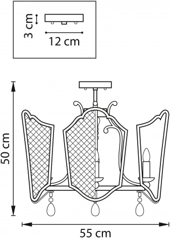 Потолочная люстра Castello 744057 (220V, хрусталь, ковка)