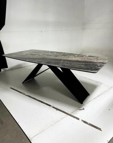 Стол МАРСЕЛЬ 220 RITCHER DOVE Amadeus, керамика / Черный М-City