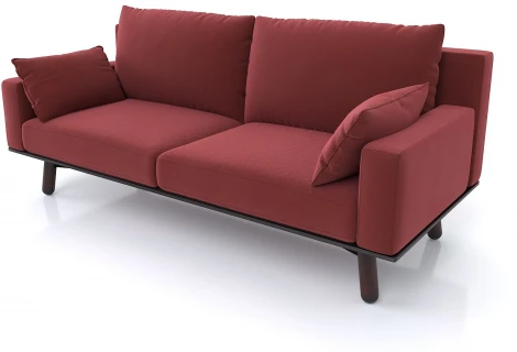 Диван Arsko прямой Колин орех велюр красный