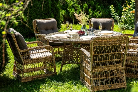 "Эспрессо–150 C" обеденная группа плетеная, цвет соломенный 4SIS арт.УТ-00008183