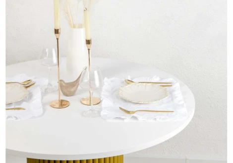 Кухонный стол Notta Барел 90 белый / золото