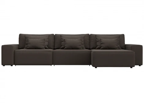 Диван угловой Лига-074 угол универсальный (ДСП/Пластик/Рогожка/Коричневый) Лига Диванов 129856