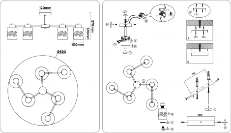 Потолочная люстра на штанге Ambrella TRADITIONAL TR303325 (220V)