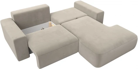 Диван угловой Лига-036 НПБ Классик правый угол (Бежевый/Микровельвет) Лига Диванов арт.121364