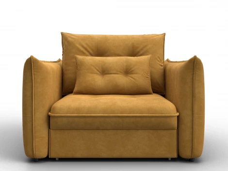 Кресло Лига-100 НПБ (ДСП,Фанера,Велюр/Желтый) Лига Диванов 136990